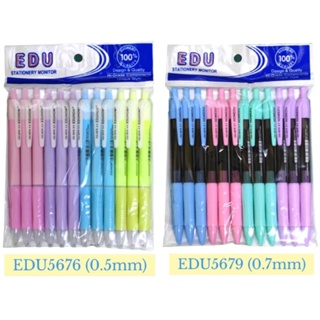 (6ด้าม, 12ด้าม)ปากกาลูกลื่นEDU5676(0.5mm) EDU5679(0.7mm) หมึกสีน้ำเงิน