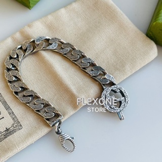 สร้อยข้อมือ Gucci Interlocking G chain bracelet in silver เงินแท้