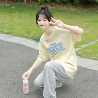 🔥จัดส่งจากประเทศไทย🔥ใหม่ สไตล์เกาหลีฤดูร้อนchicแขนสั้นTเสื้อยืดเสื้อผ้าผู้หญิง ดีไซน์ทรงหลวม เล็กๆน้อยๆ นักเรียน บน 01 3