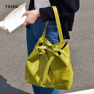 TAIDU กระเป๋าหิ้ว กระเป๋าสะพายข้างใบเดียว แฟชั่นใหม่ สีทึบ ดีไซน์เรียบง่ายทันสมัย ความจุขนาดใหญ่