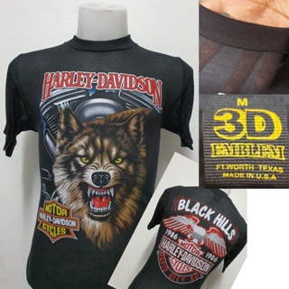 เสื้อผ้าบางฮาเลย์ Harley-Davidson ผ้ามุ้งบางใส่สบาย สไตล์วินเทจ ป้ายVintage 3D EMBLEM [ S M L XL ]