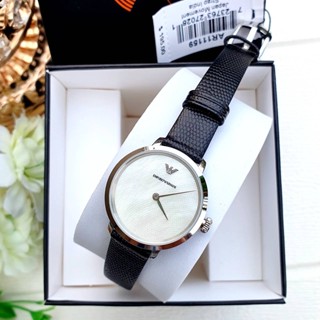 💚แท้💯 พร้อมส่ง💚นาฬิกา ขนาด 28 มม. Emporio Armani AR11159 Quartz White Mother of Pearl Dial Ladies Watch