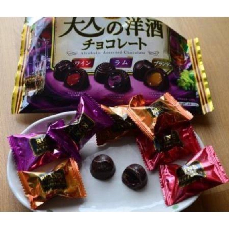 Meito chocolate ช็อกโกแลตสอดไส้เหล้า พรีเมี่ยม 3 รสชาติ | Shopee Thailand