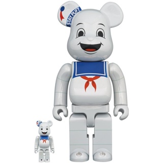 Bearbrick STAY PUFT MARSHMALLOW MAN WHITE CHROME Ver. 100%+400%