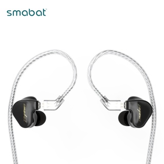 Smabat Black Bat 2 HiFi หูฟังอินเอียร์ IEM 10 มม. ไดอะแฟรมไดรเวอร์ เบสเรซิ่น 2Pin ถอดออกได้ 2022