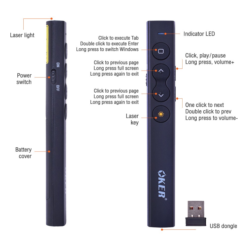 oker-p-116-p-125-เลเซอร์-พ้อยเตอร์-laser-pointer-รีโมท-พอยเตอร์-2-4ghz-wireless-remote-control-presentation-presenter