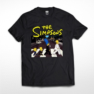 Kaos BAND the BEATLES x SIMPSONS เสื้อยืดลําลอง แขนสั้น พิมพ์ลายวงร็อคเดอะซิมป์สัน อินดี้ บาจู ดิสโทร คลาสสิก สําหรับผู้ชาย และผู้หญิง