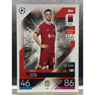 Diogo Jota การ์ดนักฟุตบอล 22/23 การ์ดสะสม ลิเวอร์พูล Liverpool fc การ์ดนักเตะ ลิเวอพูล