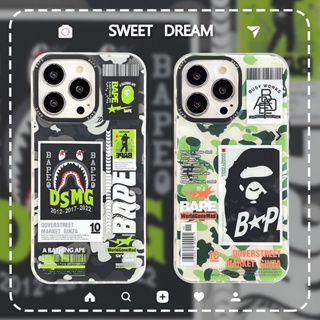 เคสโทรศัพท์มือถือแฟชั่น เนื้อแมตต์ พิมพ์ลาย BAPE สําหรับ iPhone 14 Pro 13 12 Pro Max 11