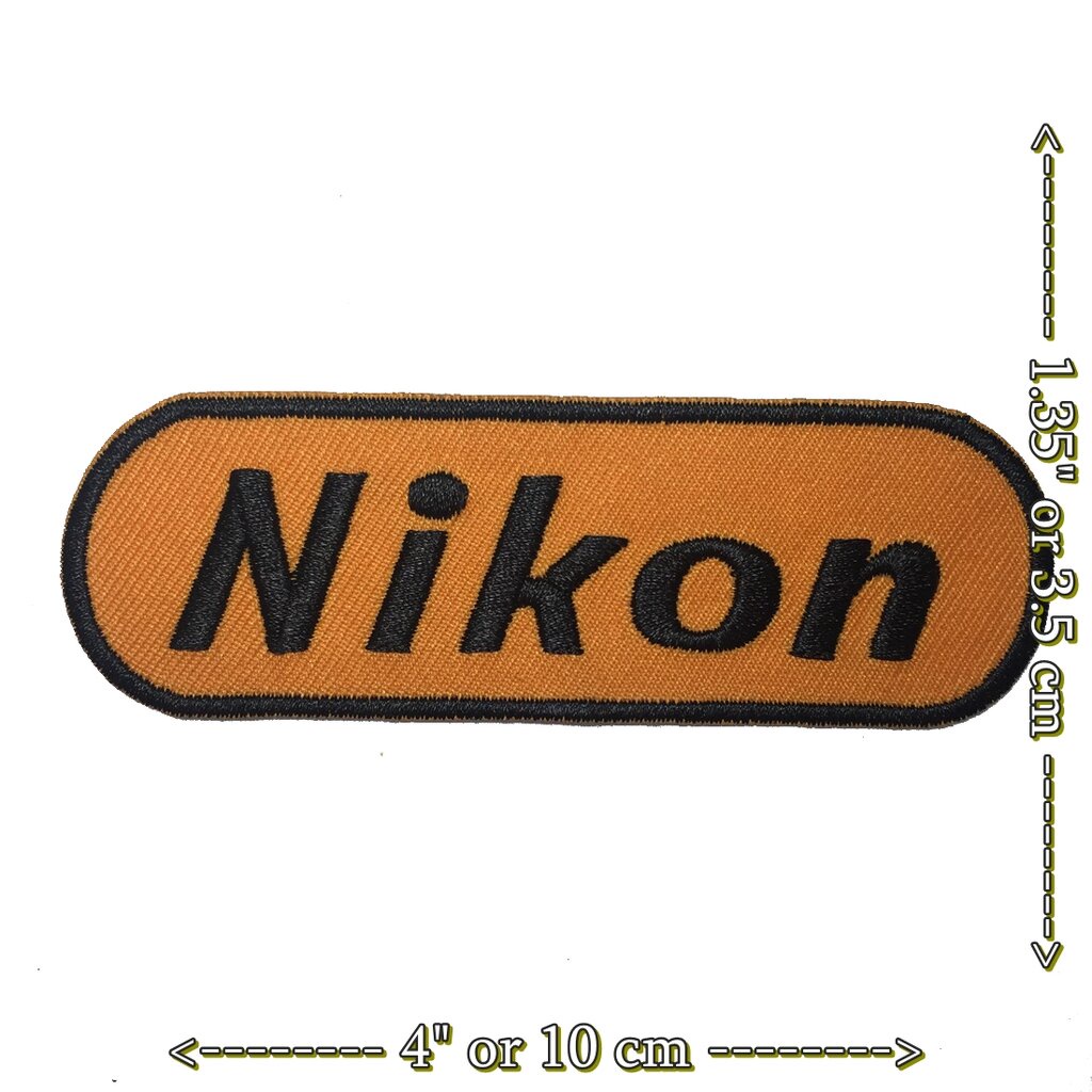 โลโก้-nikon-ตัวรีดติดเสื้อ-อาร์มรีด-อาร์มปัก-ตกแต่งเสื้อผ้า-หมวก-กระเป๋า-แจ๊คเก็ตยีนส์-hipster-embroidered-iron-on-patch