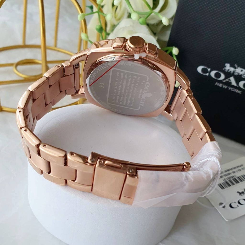 แท้-พร้อมส่ง-นาฬิกา-coach-14503131-14503129-ladies-boyfriend-rose-gold-tone-stainless-glitz-watch