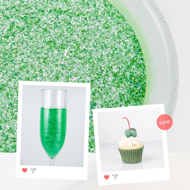 ภาพหน้าปกสินค้าApple green  100% Edible Glitter for Drink&Food ผงกลิตเตอร์ฟู๊ดเกรด สำหรับตกแต่งเครื่องดื่ม เบเกอรี่ อาหาร