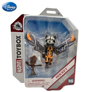 ของแท้ กล่องของเล่นฟิกเกอร์ Disney Marvel Raccoon Groot Guardians of the Galaxy สําหรับเก็บสะสม ของขวัญ