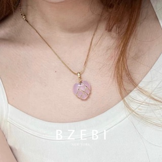 BZEBI สร้อยคอแฟชั่น ผู้หญิง หัวใจ คู่ necklace จี้รูปหัวใจ ขนาดเล็ก เครื่องประดับ สําหรับผู้หญิง 595n