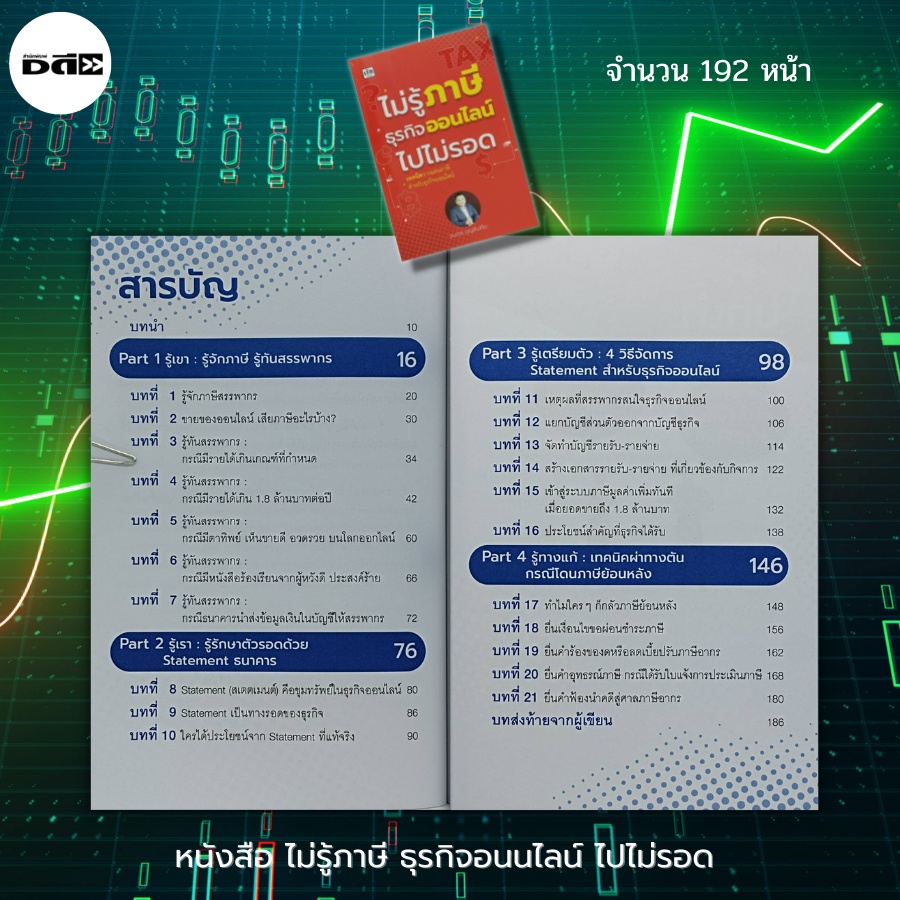 หนังสือ-ไม่รู้ภาษี-ธุรกิจออนไลน์-ไปไม่รอด-ภาษีเงินได้-ภาษีย้อนหลัง-สรรพากร-เสียภาษี-ประหยัดภาษี-นักเขียน-ธนเดช-บุญสัน