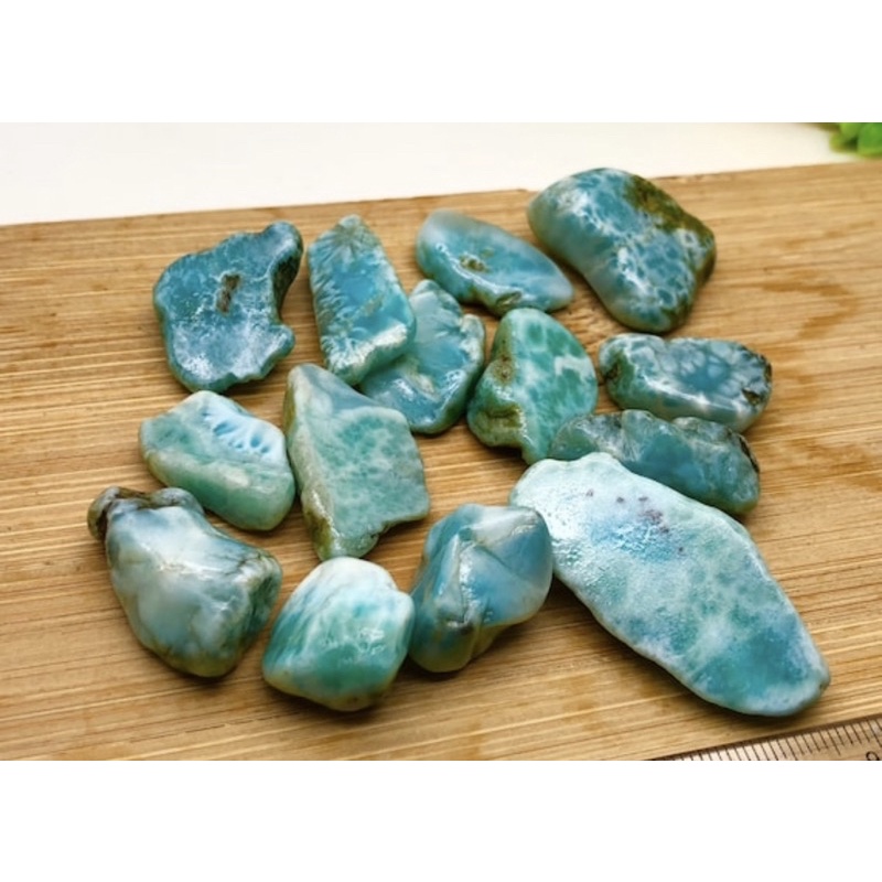 1Pc Natural Rough Larimar Tumble / Top High Quality Larimar Tumble
