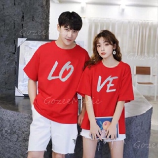 LOVE Couple T-shirt Men Women Short Sleeve O-Neck Summer Heart-shaped Printed Lovers Graphic Boyfriend Girlfriend Tops T
