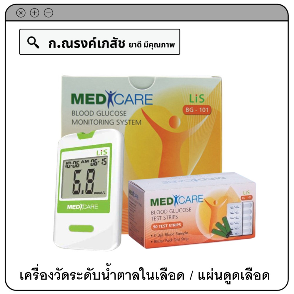 MediCare Lis Blood Glucose Monitoring(Model. BG-101)/Test Strips ...
