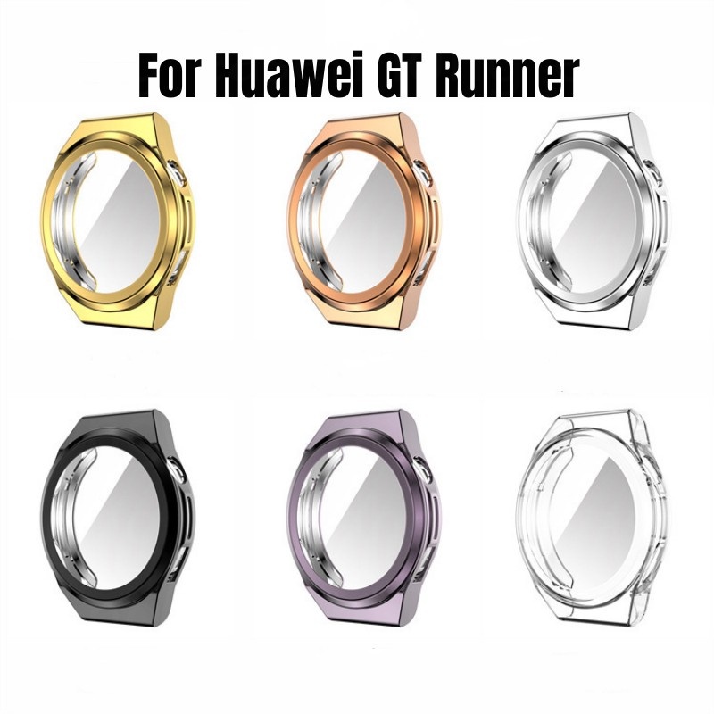 เคส-tpu-นิ่ม-สําหรับ-huawei-watch-gt-runner-gt3-se-ชุบโลหะ-สีป้องกัน-เคส-พร้อมตัวป้องกันหน้าจอ-สําหรับ-huawei-gt-runner