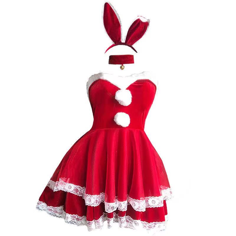 hot-sale-ชุดวันคริสต์มาสสุทธิสีแดง-cos-บันนี่เกิร์ลชุดเซ็กซี่ท่อนบนชุดสลิมเดรสงานพรอมสาวเต้นรำ