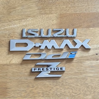 โลโก้ ISUZU D-MAX DDi Z PRESTIGE ปี 2012-2019 ตัวหนังสือติดฝาท้าย จำนวน 4 ชิ้น