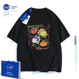 NASA joint เสื้อยืดแขนสั้นผู้หญิงฤดูร้อน original design graffiti สีดำหลวมผ้าฝ้าย class ชุดที่กำหนดเอง topวินเทจเสื_59