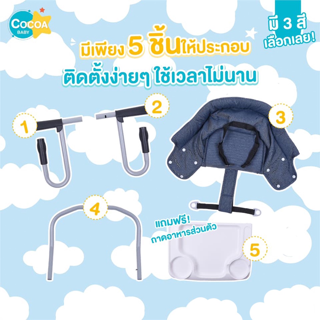 cocoa-baby-hook-on-high-chair-เก้าอี้ทานข้าวพกพาสำหรับเด็ก