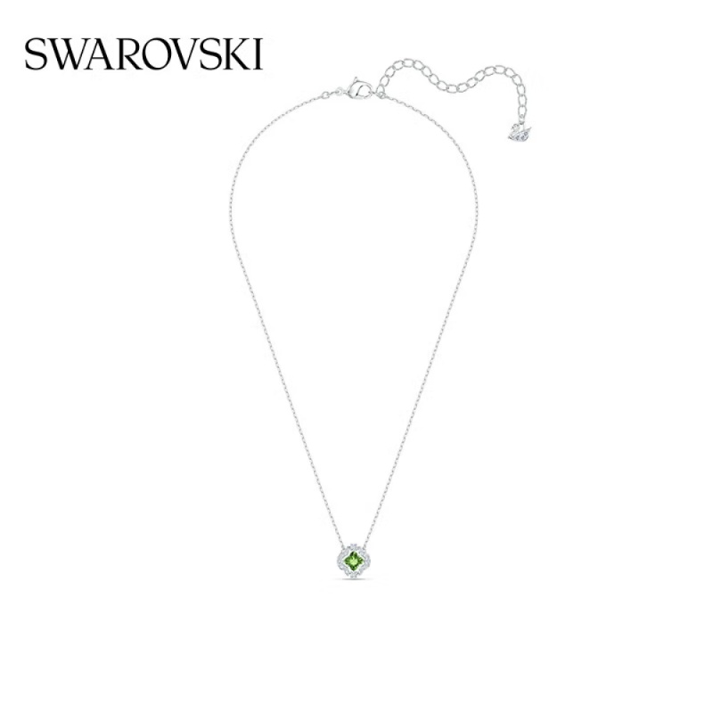 ของแท้-พร้อมส่ง-swarovski-swarovski-สร้อยคอ-ต่างหู-จี้คริสตัล-สีเขียว