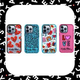 Casetify เคสโทรศัพท์มือถือ ซิลิโคนนุ่ม TPU ลายหัวใจ Keith Haring สําหรับ iPhone 11 12 13 14 Plus Pro Max