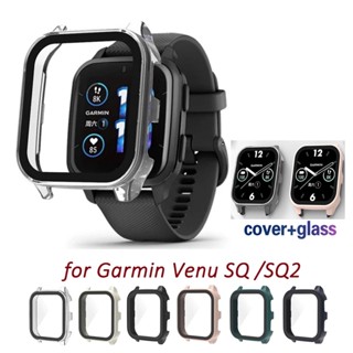 สินค้า เคสกระจกนิรภัย PC แบบแข็ง ป้องกันหน้าจอ สําหรับ Garmin Venu Sq 2 Music Sq2