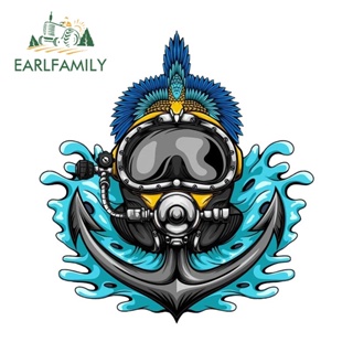 Earlfamily สติกเกอร์ไวนิล ลาย Samurai Macaw กันน้ํา 13 ซม. x 12.2 ซม. สําหรับตกแต่งเครื่องปรับอากาศรถยนต์