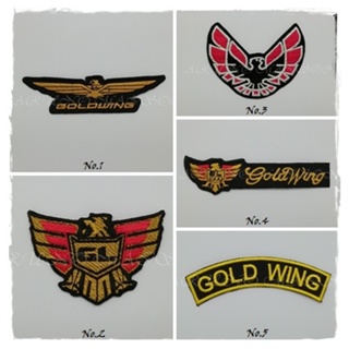 Honda Gold Wing ตัวรีดติดเสื้อ แจ๊คเก็ต อาร์ม  ยีนส์ Hipster Embroidered Iron on Patch  DIY