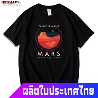 gothic เสื้อยืดกีฬา สีแดงเกาหลี Mars Rescue Space Illustrator สไตล์ NASA SPACE Martian Cotton เสื้อยืดแขนสั้นผู้ชาย_21