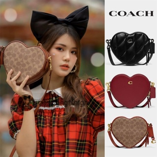 ภาพหน้าปกสินค้า[สินค้าใหม่] COACH/Coach Ms. Classic Logo Canvas HEART Messenger Bag/CE726/Love Bag/100% Authentic ที่เกี่ยวข้อง