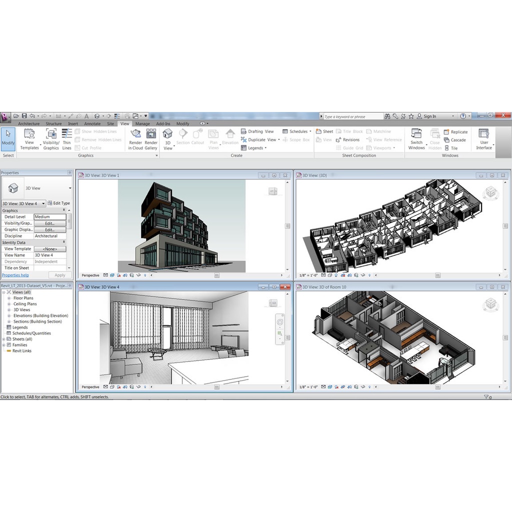 โปรแกรมออกแบบอาคาร-bim-revit-2023-full