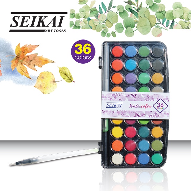 seikai-ชุดสีน้ำเค้ก-24-สี-water-color-set-1-ชุด