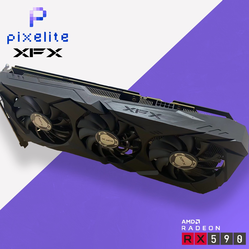 ใช้ XFX PROUD WOLF RX 590 RX590 2304sp 8G 8GB D6 TRI FAN AMD กราฟิก ...