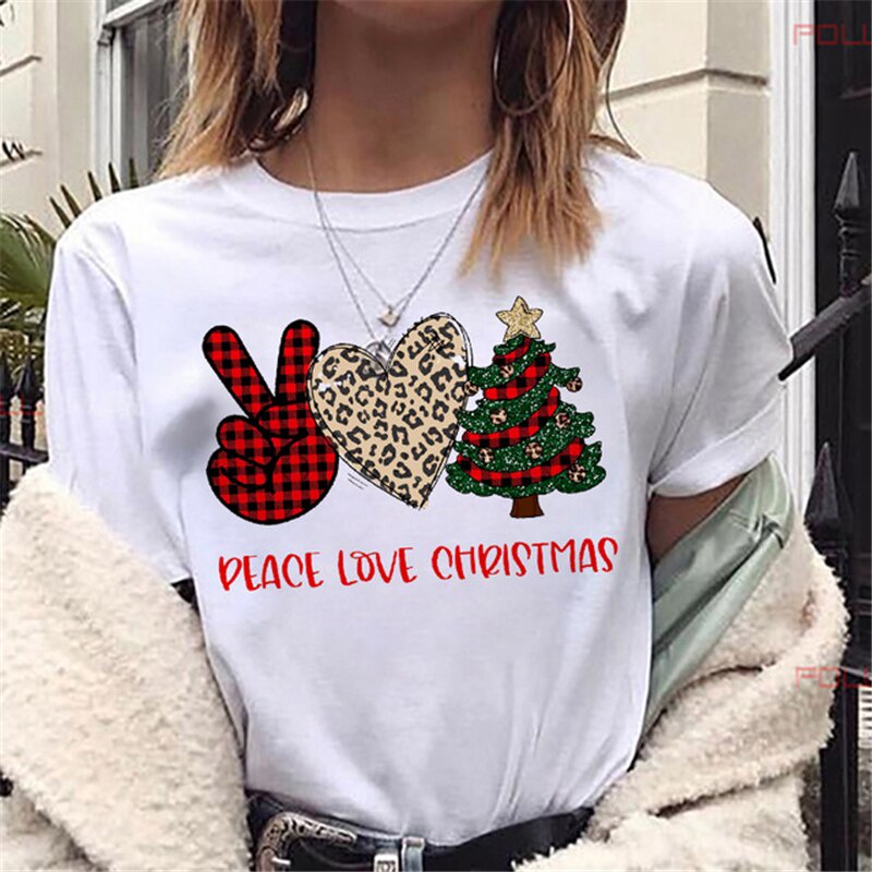 peace-love-christmas-tree-girls-kawaii-graphic-short-sleeve-t-shirt-tee-shirt-women-men-cartoon-letters-print-casual-top