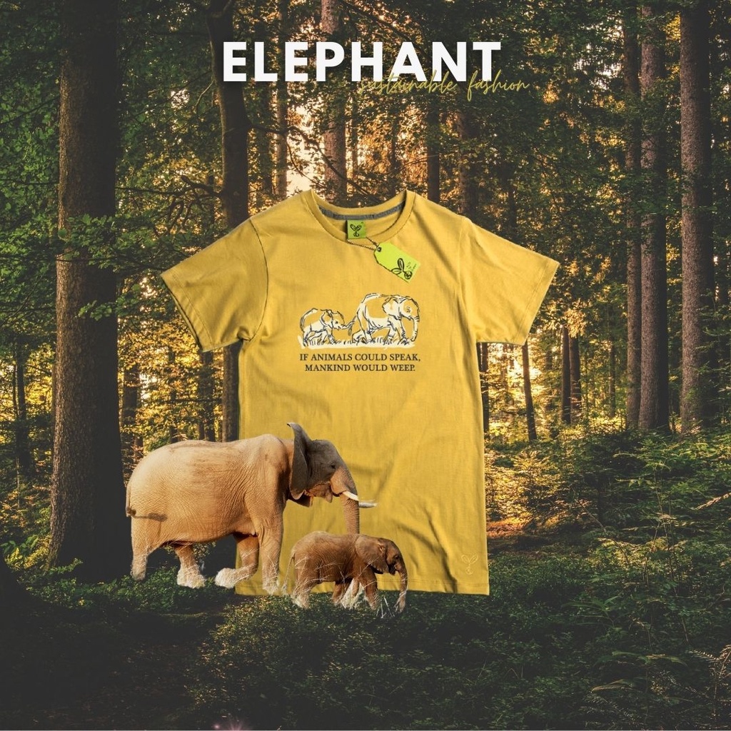 พร้อมส่ง-เสื้อยืดผู้ใหญ่-รุ่นเบสิค-ลาย-ช้าง-คอตตอน-100-เสื้อรักษ์โลก-by-acts-of-green