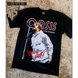 🌟​พร้อมส่ง​🌟 ​Liam Gallagher OASIS เสิ้อยืดดำ เสื้อยืดชาวร็อค เสื้อวง New Type System  Rock brand Sz. S M L XL XXL_53