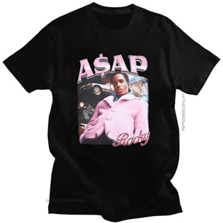 ถูกที่สุด Hot Sale Asap Portrait Graphic Aesthetics Tshirt Hip Hop Cotton Short Sleeve Loose Couple T-Shirt Casual Haraj