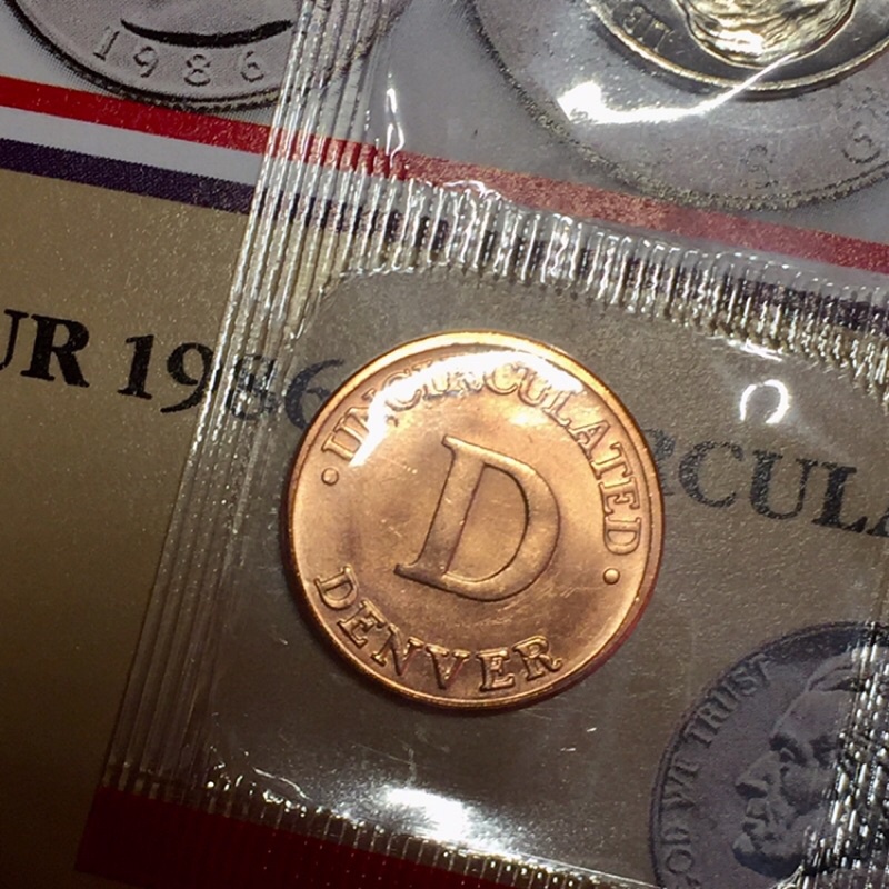 แผงเหรียญอเมริกา-ปี-1986-มิ้นท์เดนเวอร์
