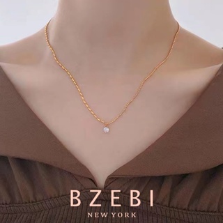 BZEBI สร้อยคอ โชคเกอร์ มุกแฟชั่น โซ่ ทองคำแท้ เงิน ทอง แฟชั่น ผู้หญิง จี้รูปหยดน้ํา แบบเรียบง่าย สไตล์เกาหลี สําหรับผู้หญิง 84n