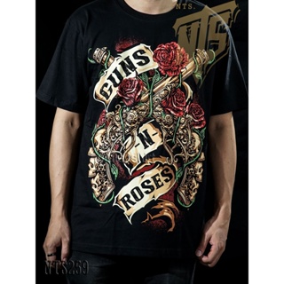  Gun n Roses เสิ้อยืดดำ เสื้อยืดชาวร็อค เสื้อวง New Type System  Rock brand Sz. S M L XL XXL_21