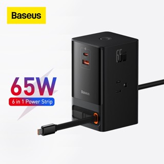 Baseus รางปลั๊กไฟดิจิทัล 3AC 65W Type-C พับเก็บได้ ชาร์จเร็ว สําหรับแล็ปท็อป iPhone14