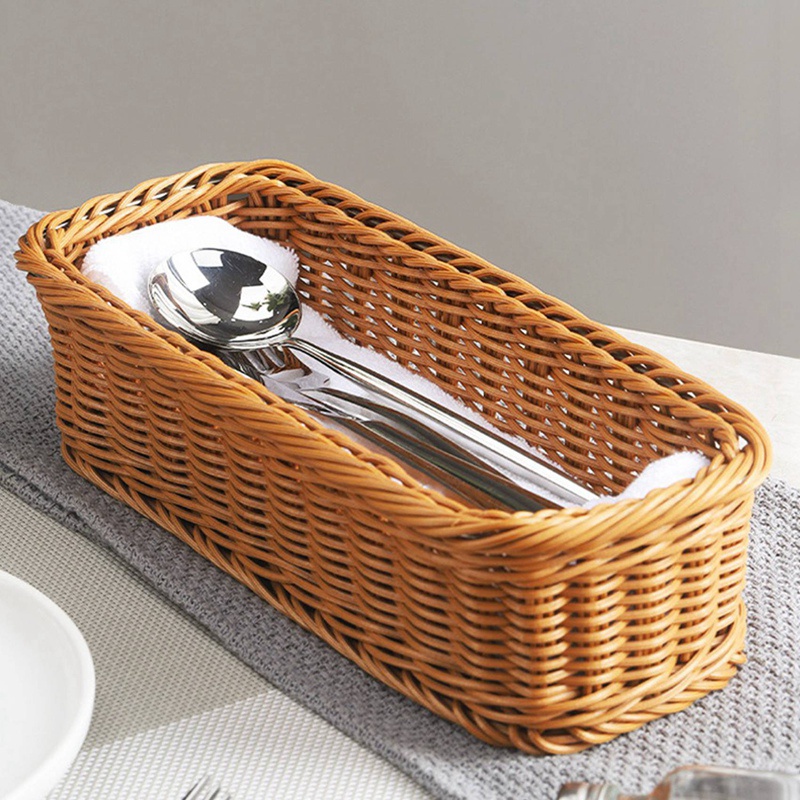 2x-desktop-cutlery-storage-basket-woven-basket-restaurant-tableware-drain-storage-box-tableware-storage-basket-brown-cn
