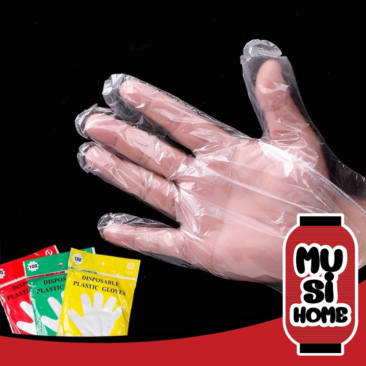 รูปภาพสินค้าแรกของราคาถูก MUSI.HOME ถุงมือพลาสติก ถุงมือใช้แล้วทิ้ง ถุงมือพลาสติก ถุงมือใส ถุงมือ ถุงมือเอนกประสงค์ (พร้อมส่ง)