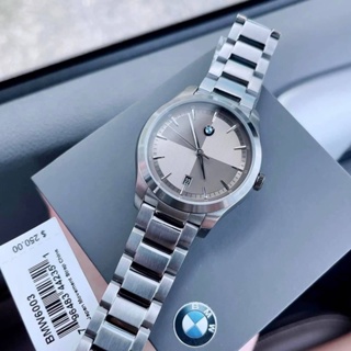 (ผ่อน0%) นาฬิกา BMW Mens Analog Japanese Quartz Watch with Stainless-Steel-Plated Strap BMW6003 42 มม. สาบสแตนเลส