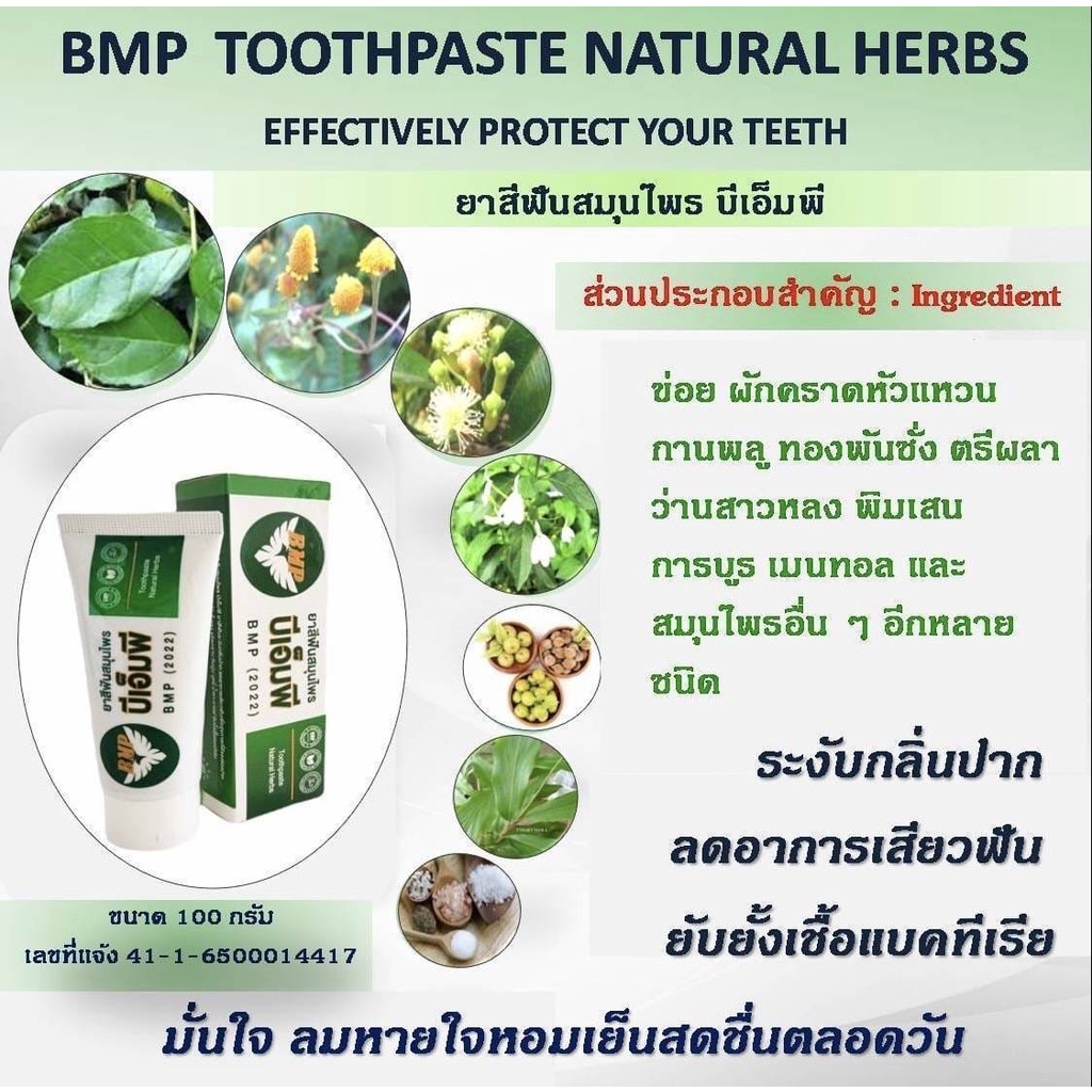 ยาสีฟันสมุนไพร-บีเอ็มพี-bmp-toothpaste-natural-herbs