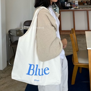 Lazy shoulder canvas bag กระเป๋าผ้าแคนวาสสะพายไหล่ พร้อมส่ง